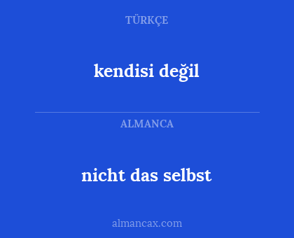 nicht das selbst - kendisi değil
