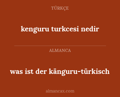was ist der känguru-türkisch - kenguru turkcesi nedir
