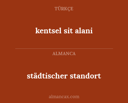 städtischer standort - kentsel sit alani