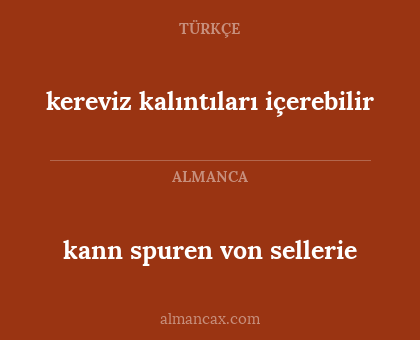 kann spuren von sellerie - kereviz kalıntıları içerebilir