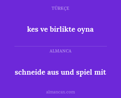 kes ve birlikte oyna - schneide aus und spiel mit