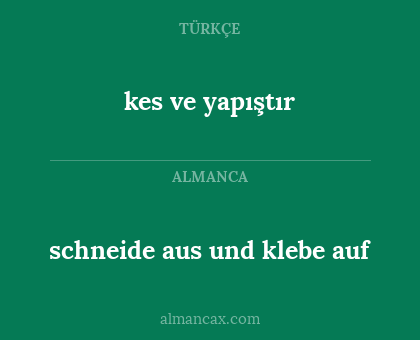 schneide aus und klebe auf - kes ve yapıştır