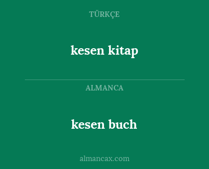 kesen kitap - kesen buch
