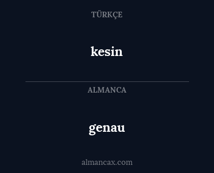 genau - kesin