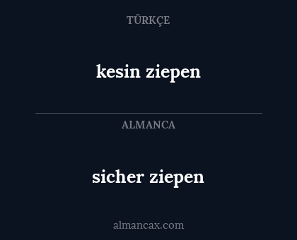 kesin ziepen - sicher ziepen
