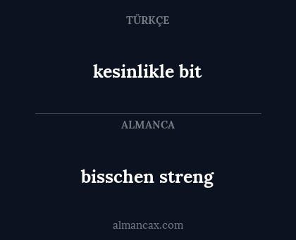 kesinlikle bit - bisschen streng