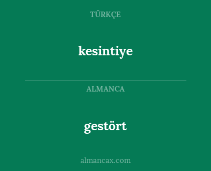 gestört - kesintiye