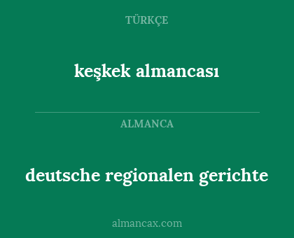 keşkek almancası - deutsche regionalen gerichte