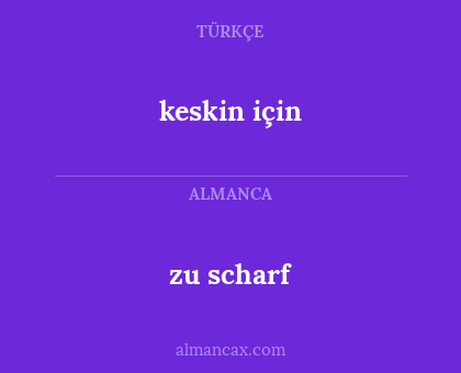 zu scharf - keskin için
