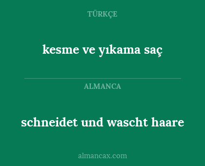 schneidet und wascht haare - kesme ve yıkama saç