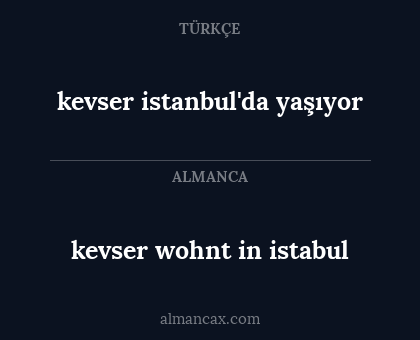 kevser wohnt in istabul - kevser istanbul'da yaşıyor