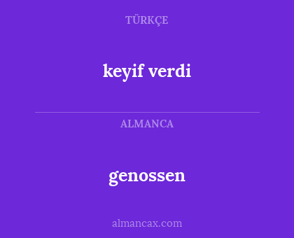 genossen - keyif verdi