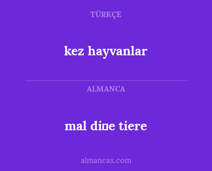 kez hayvanlar - mal di̇e tiere