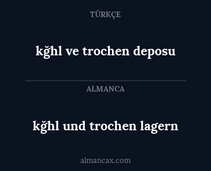 kğhl und trochen lagern - kğhl ve trochen deposu