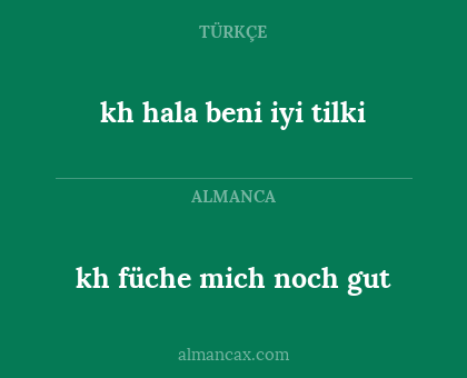 kh füche mich noch gut - kh hala beni iyi tilki