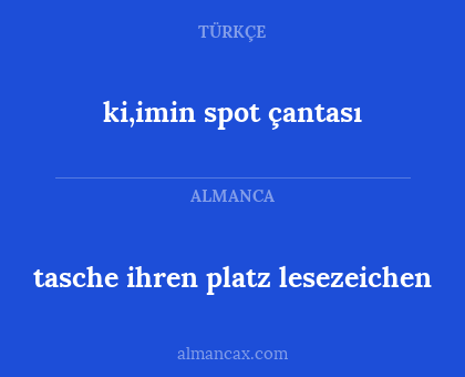 ki,imin spot çantası - tasche ihren platz lesezeichen