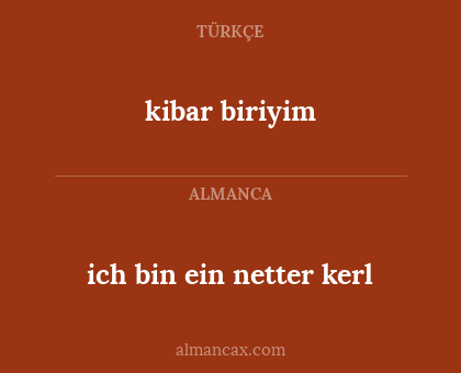 ich bin ein netter kerl - kibar biriyim