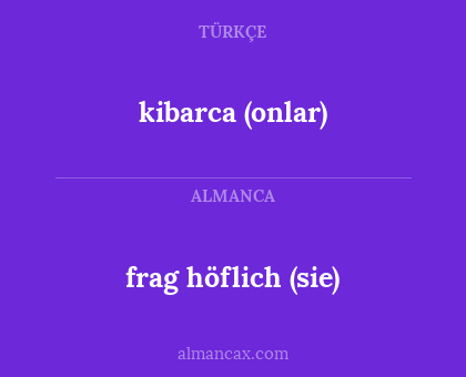 kibarca (onlar) - frag höflich (sie)