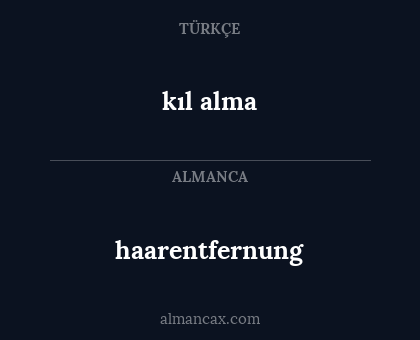 haarentfernung - kıl alma