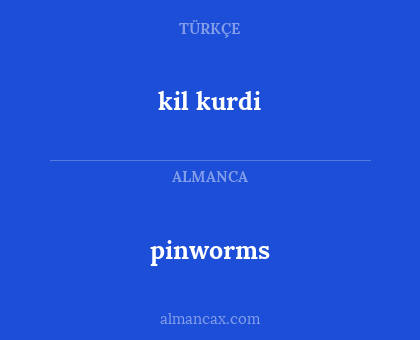 kil kurdi - pinworms