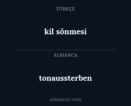 kil sönmesi - tonaussterben