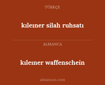 kıleıner waffenschein - kıleıner silah ruhsatı