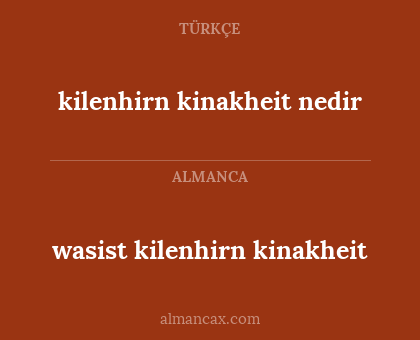kilenhirn kinakheit nedir - wasist kilenhirn kinakheit