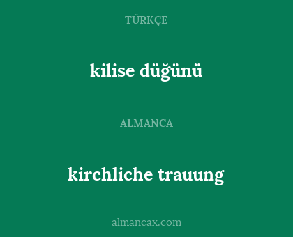 kilise düğünü - kirchliche trauung