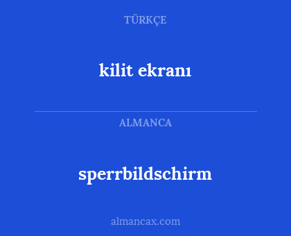 sperrbildschirm - kilit ekranı