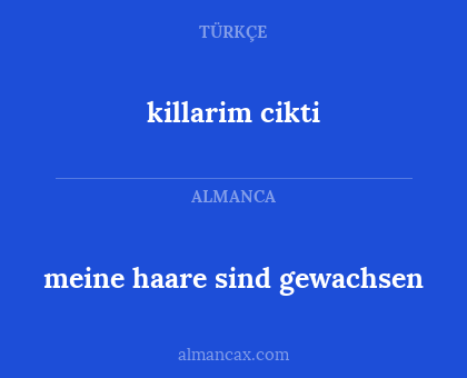 meine haare sind gewachsen - killarim cikti