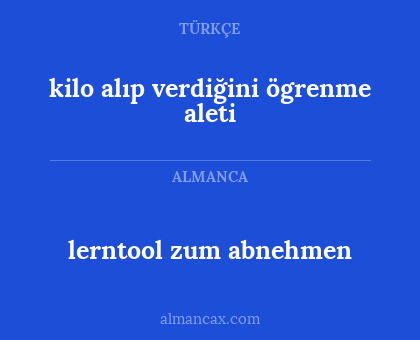 lerntool zum abnehmen - kilo alıp verdiğini ögrenme aleti