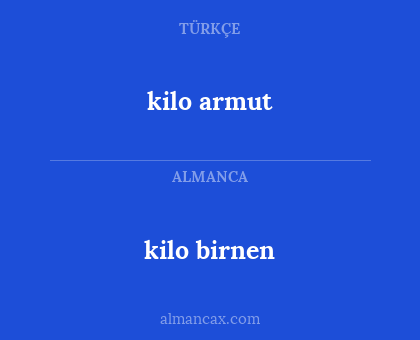 kilo armut - kilo birnen