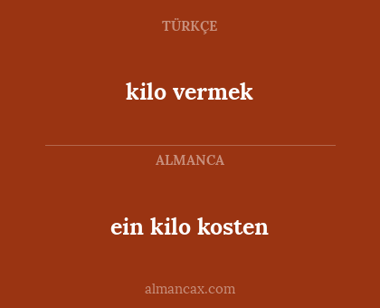 ein kilo kosten - kilo vermek