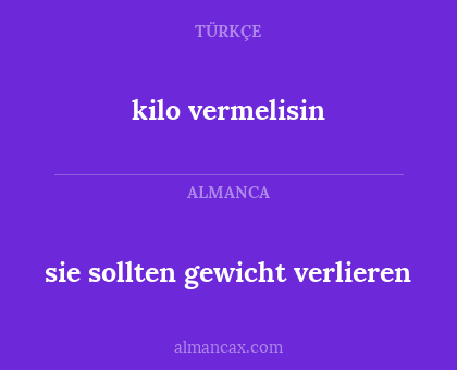 kilo vermelisin - sie sollten gewicht verlieren