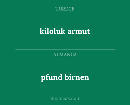 kiloluk armut - pfund birnen