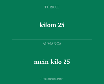 kilom 25 - mein kilo 25