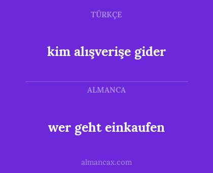 wer geht einkaufen - kim alışverişe gider