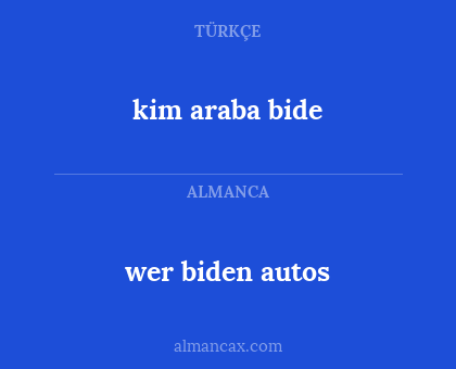 kim araba bide - wer biden autos