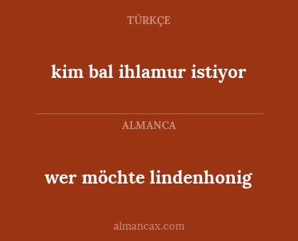 kim bal ihlamur istiyor - wer möchte lindenhonig