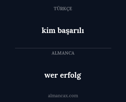 kim başarılı - wer erfolg