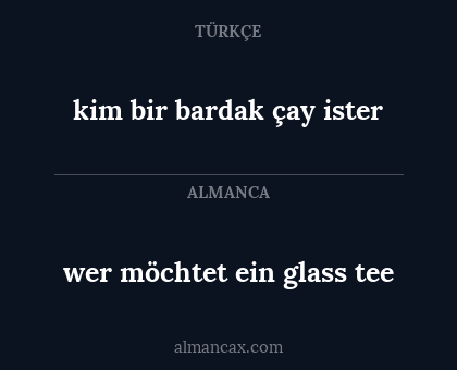 wer möchtet ein glass tee - kim bir bardak çay ister