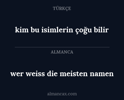 kim bu isimlerin çoğu bilir - wer weiss die meisten namen