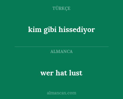 kim gibi hissediyor - wer hat lust