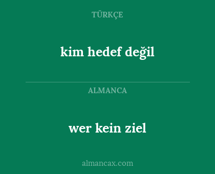 kim hedef değil - wer kein ziel