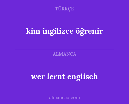 wer lernt englisch - kim ingilizce öğrenir