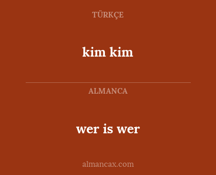 wer is wer - kim kim