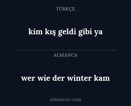 wer wie der winter kam - kim kış geldi gibi ya