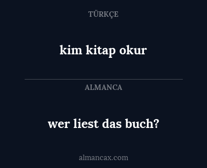 kim kitap okur - wer liest das buch?