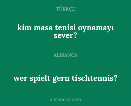 kim masa tenisi oynamayı sever? - wer spielt gern tischtennis?