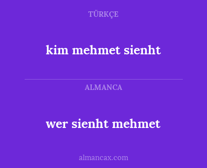 wer sienht mehmet - kim mehmet sienht